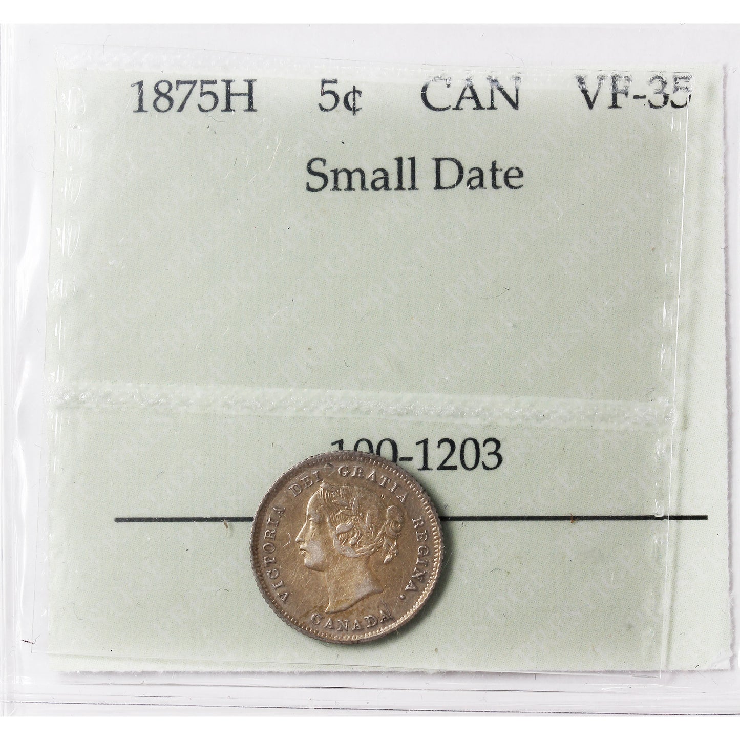 1875H Small Date Canada 5-cents Prestige Certified VF-35 (100-1203)