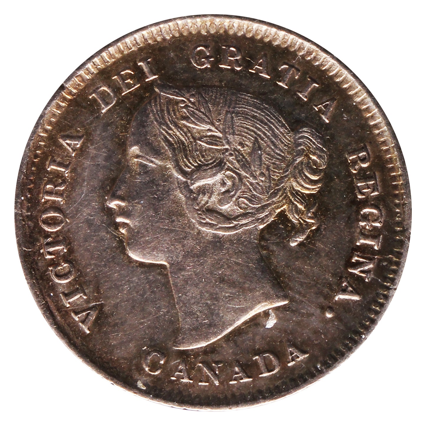 1880H Obv. 2 Canada 5-cents ICCS Certified EF45