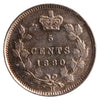 1880H Obv. 2 Canada 5-cents ICCS Certified EF45