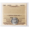 1888 Canada 5-cents ICCS Certified AU55