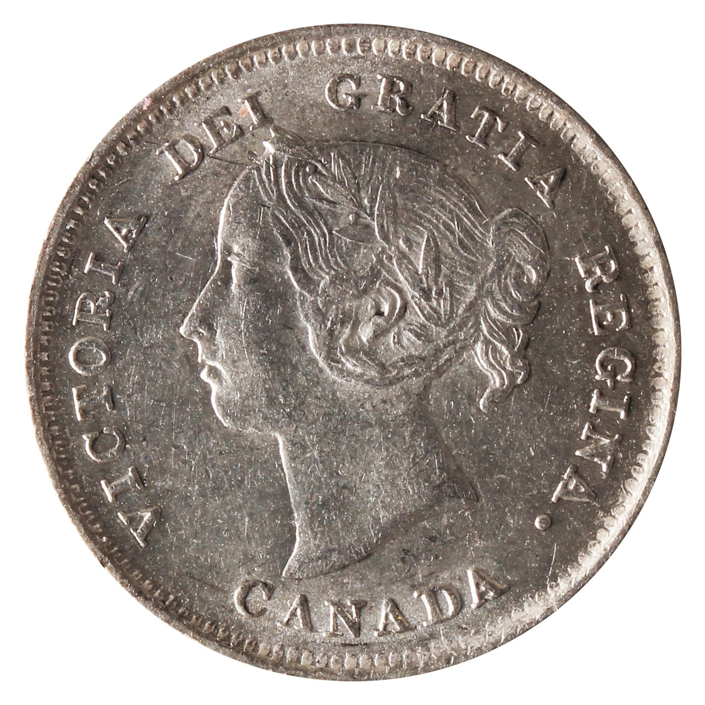 1888 Canada 5-cents ICCS Certified AU55