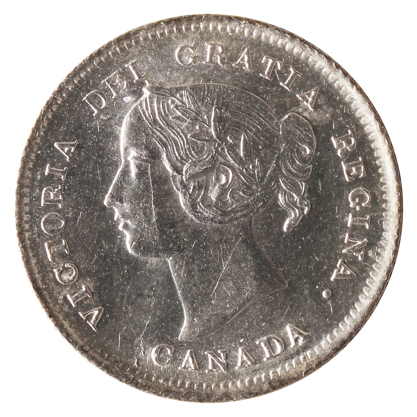 1897 Wide 8 Canada 5-cents ICCS Certified MS62 (XAM 213)