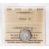 1900 Oval 0 Canada 5-cents ICCS Certified EF40