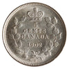 1902H Small H Canada 5-cents ICCS Certified AU55