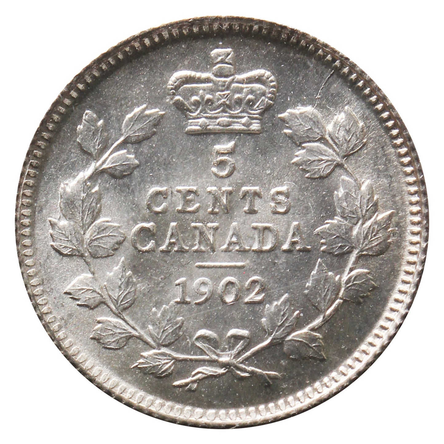 1902 Canada 5-cents ICCS Certified MS65 (XAM 218)