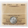1917 Canada 5-cents ICCS Certified MS64 (XHT 259)