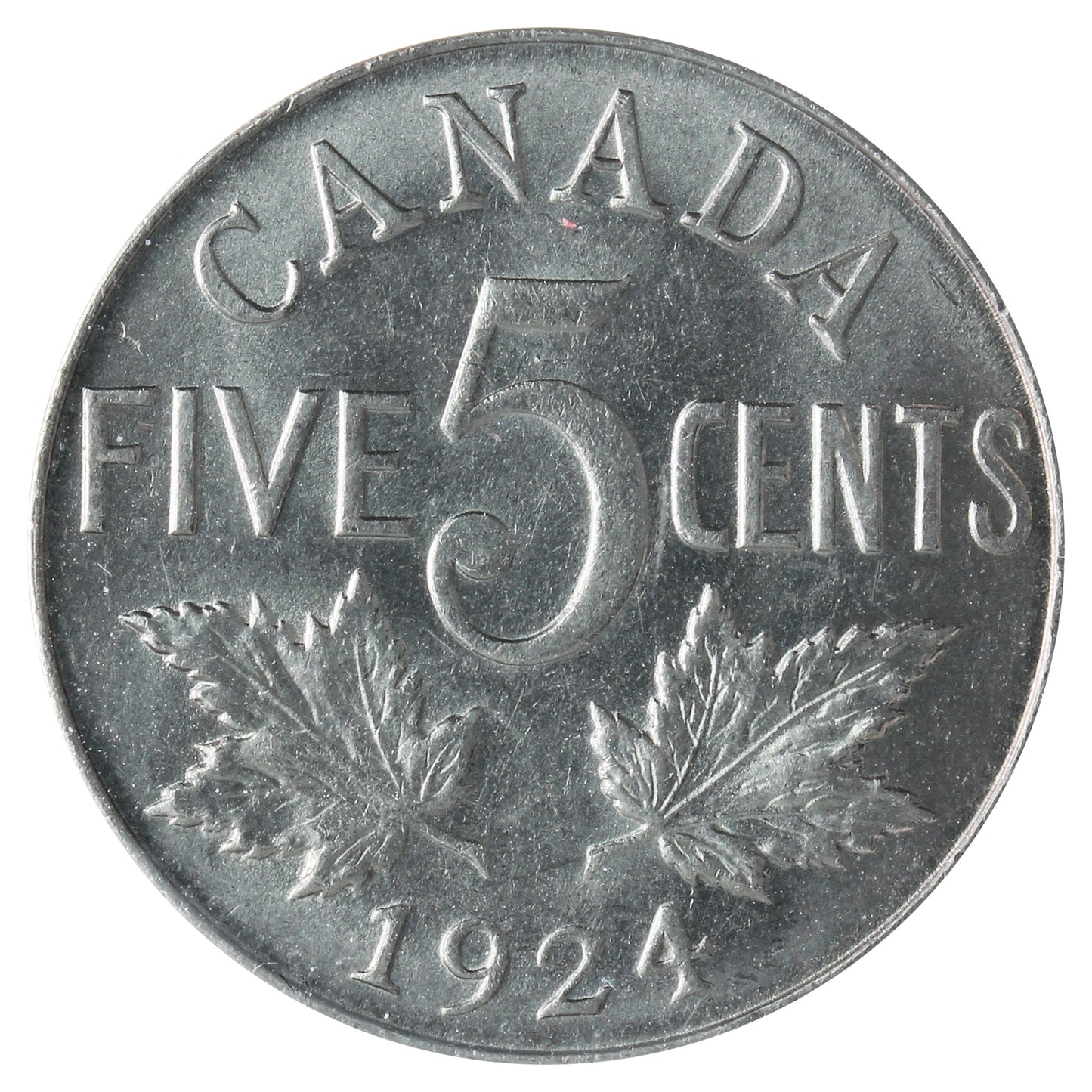 1924 Canada 5-cents ICCS Certified MS-64 (XHT 270)