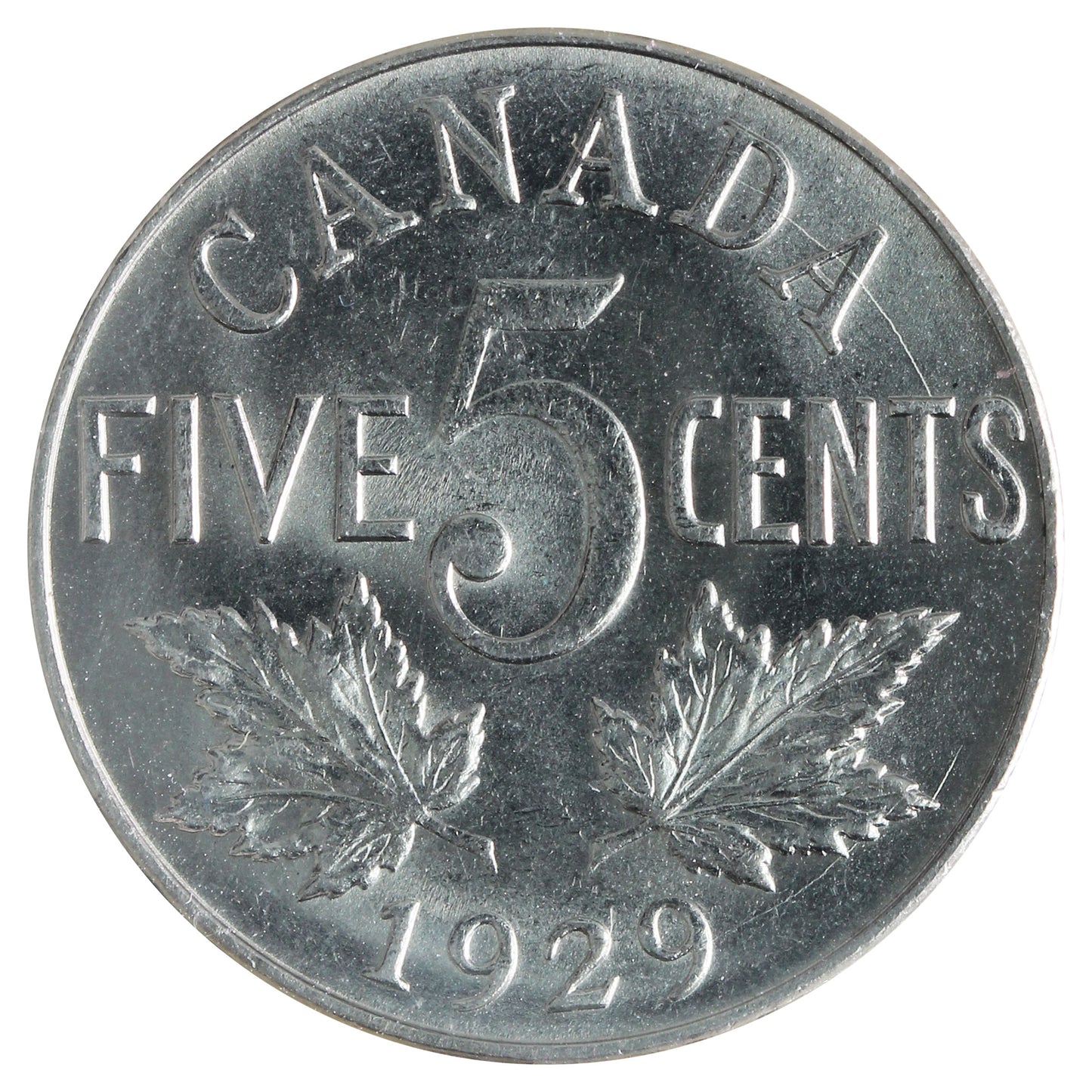 1929 Canada 5-cents ICCS Certified MS63