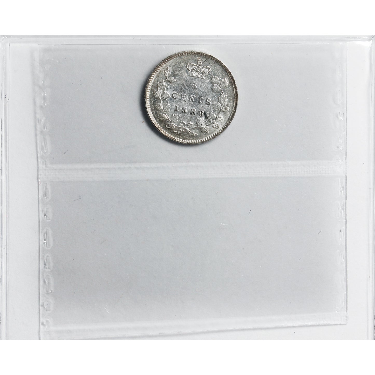 1886 Large 6 Canada 5-cents ICCS Certified AU55