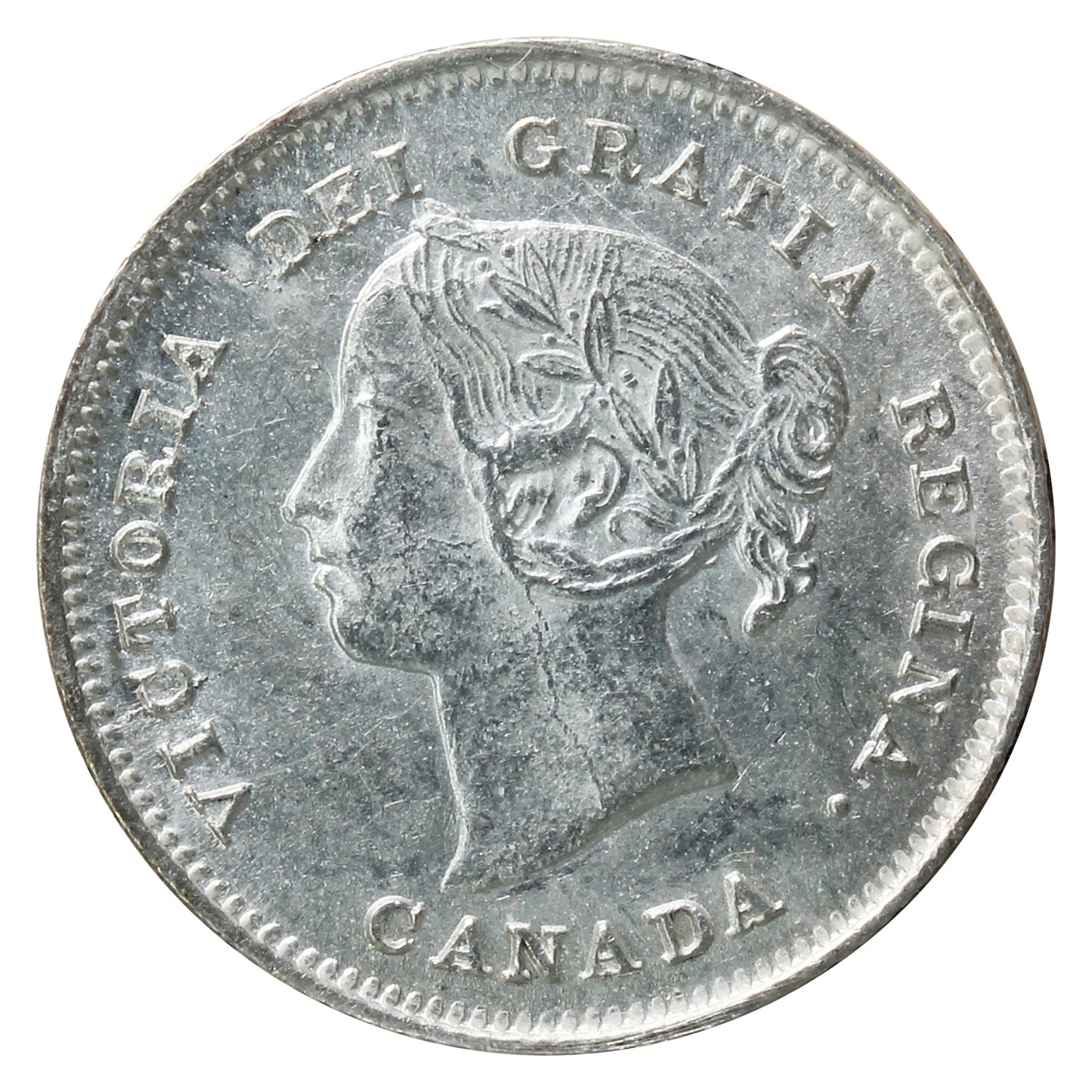 1891 Obv. 5 Canada 5-cents ICCS Certified AU55