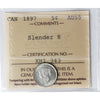 1897 Slender 8 Canada 5-cents ICCS Certified AU55