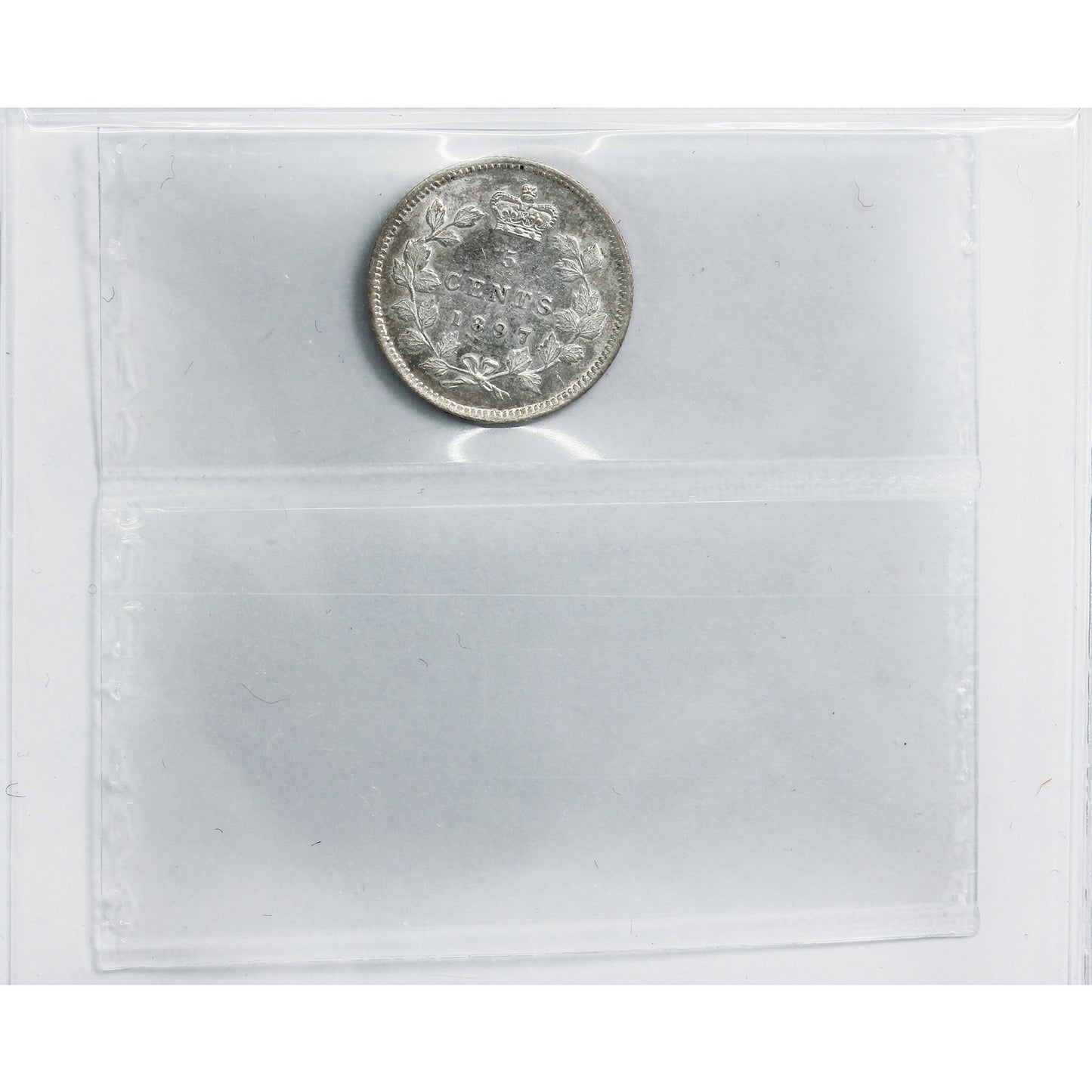 1897 Slender 8 Canada 5-cents ICCS Certified AU55