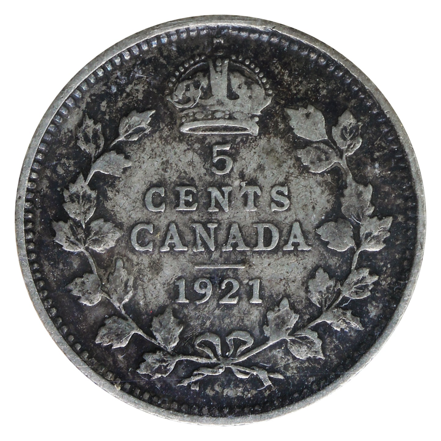 1921 Canada 5-cents ICCS Certified F15 (XHI 405) RARE