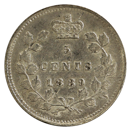 1889 Canada 5-cents EF-AU (EF45) $