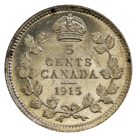 1915 Canada 5-cents AU-UNC (AU55) $