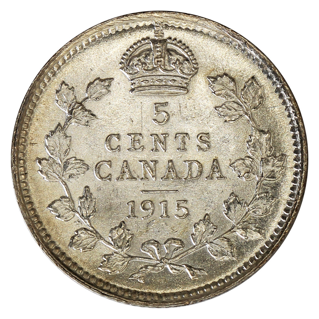 1915 Canada 5-cents Almost Uncirculated (AU50) $