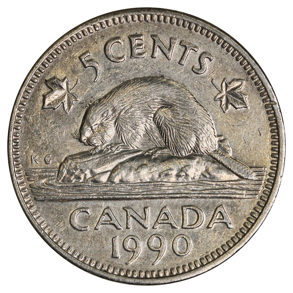 1990 Bare Belly Canada 5-cents Circulated