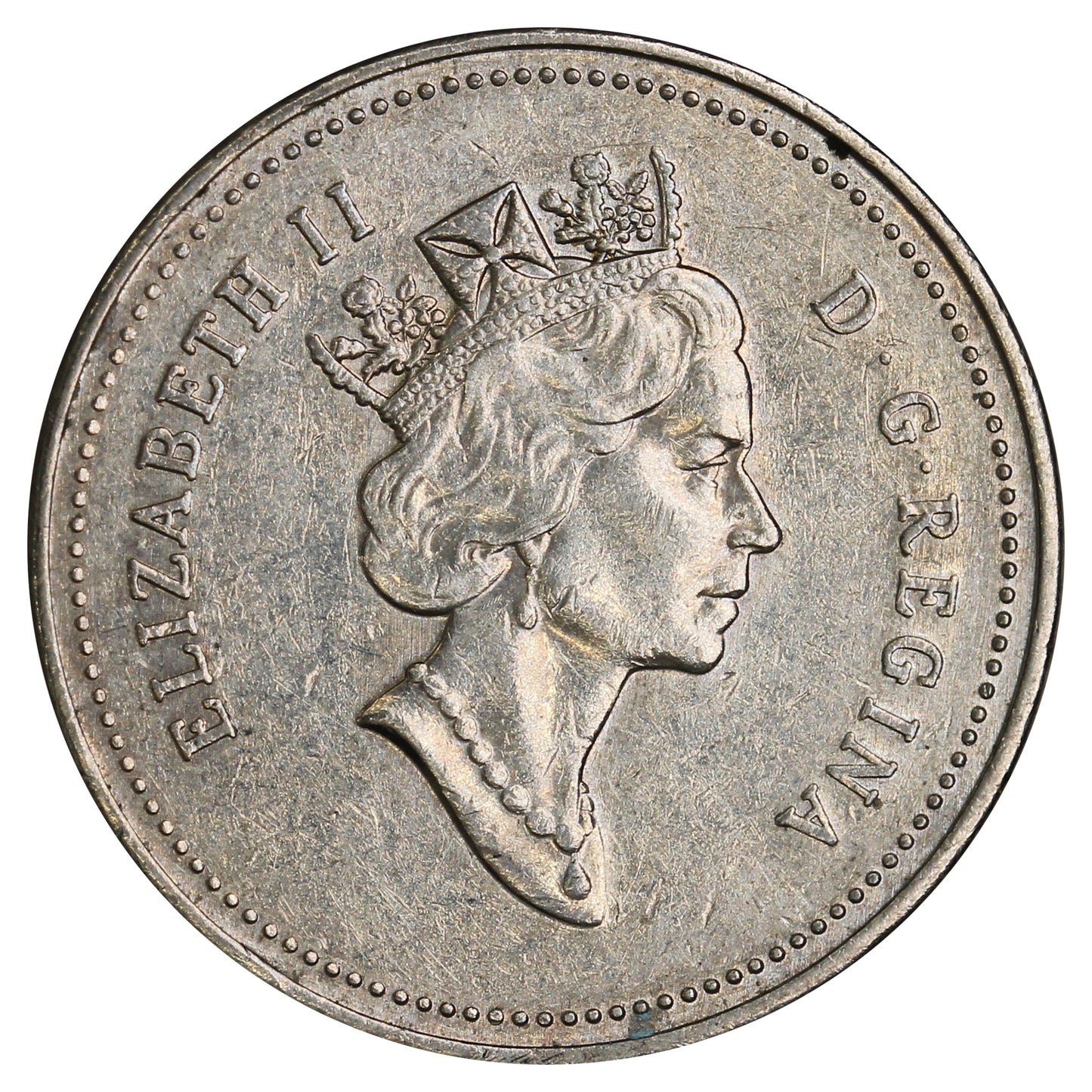 1990 Bare Belly Canada 5-cents Circulated