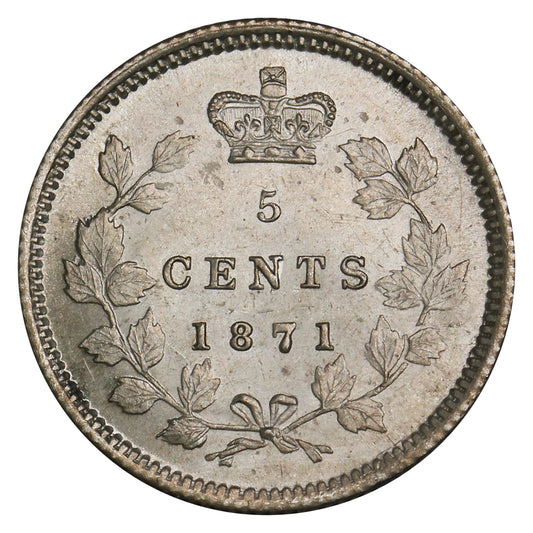 1871 Canada 5-cents UNC+ (MS62) $