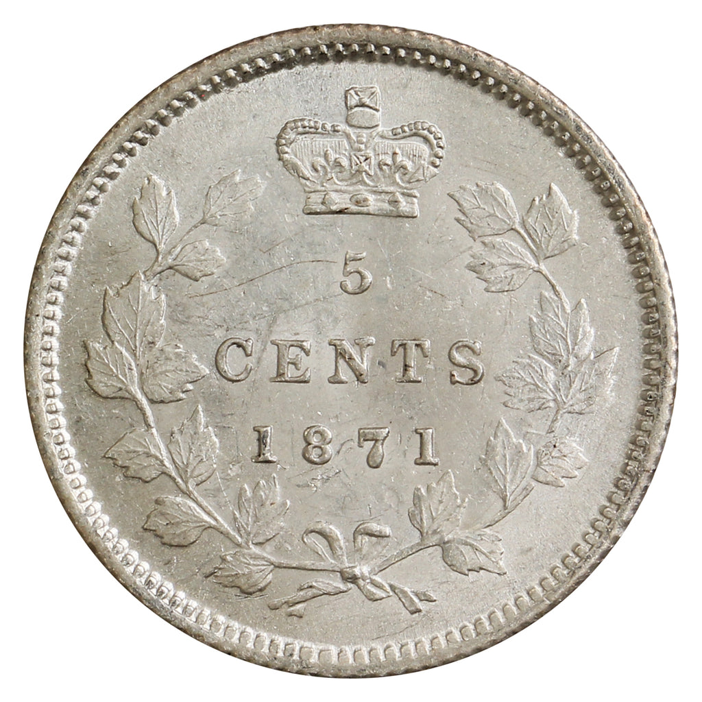 1871 Canada 5-cents Uncirculated (MS60) $
