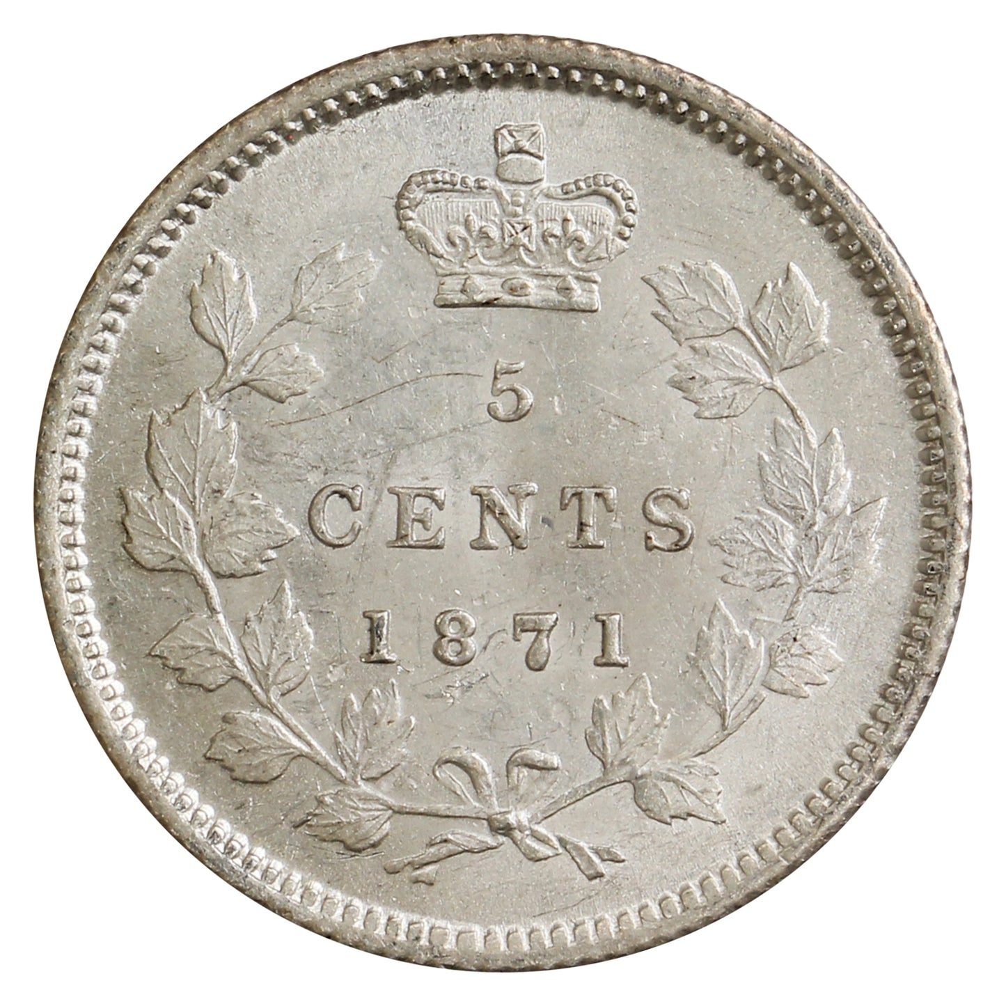 1871 Canada 5-cents Uncirculated (MS60) $