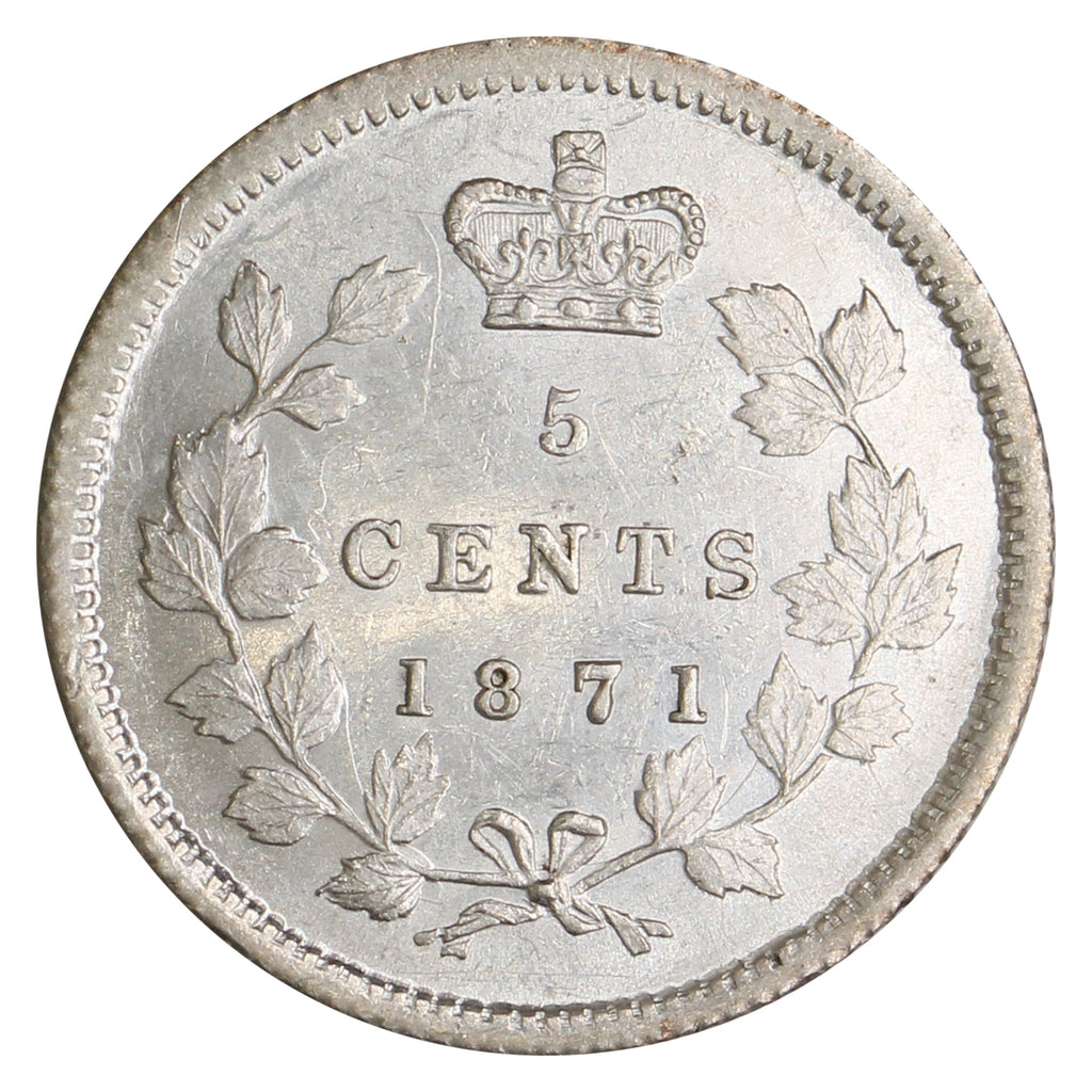 1871 Canada 5-cents AU58 $