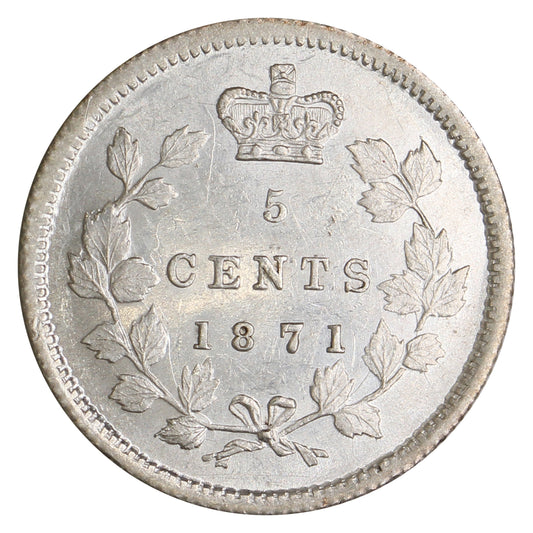 1871 Canada 5-cents AU58 $