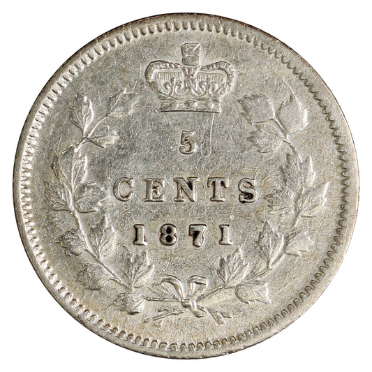 1871 Canada 5-cents EF-AU (EF45) $