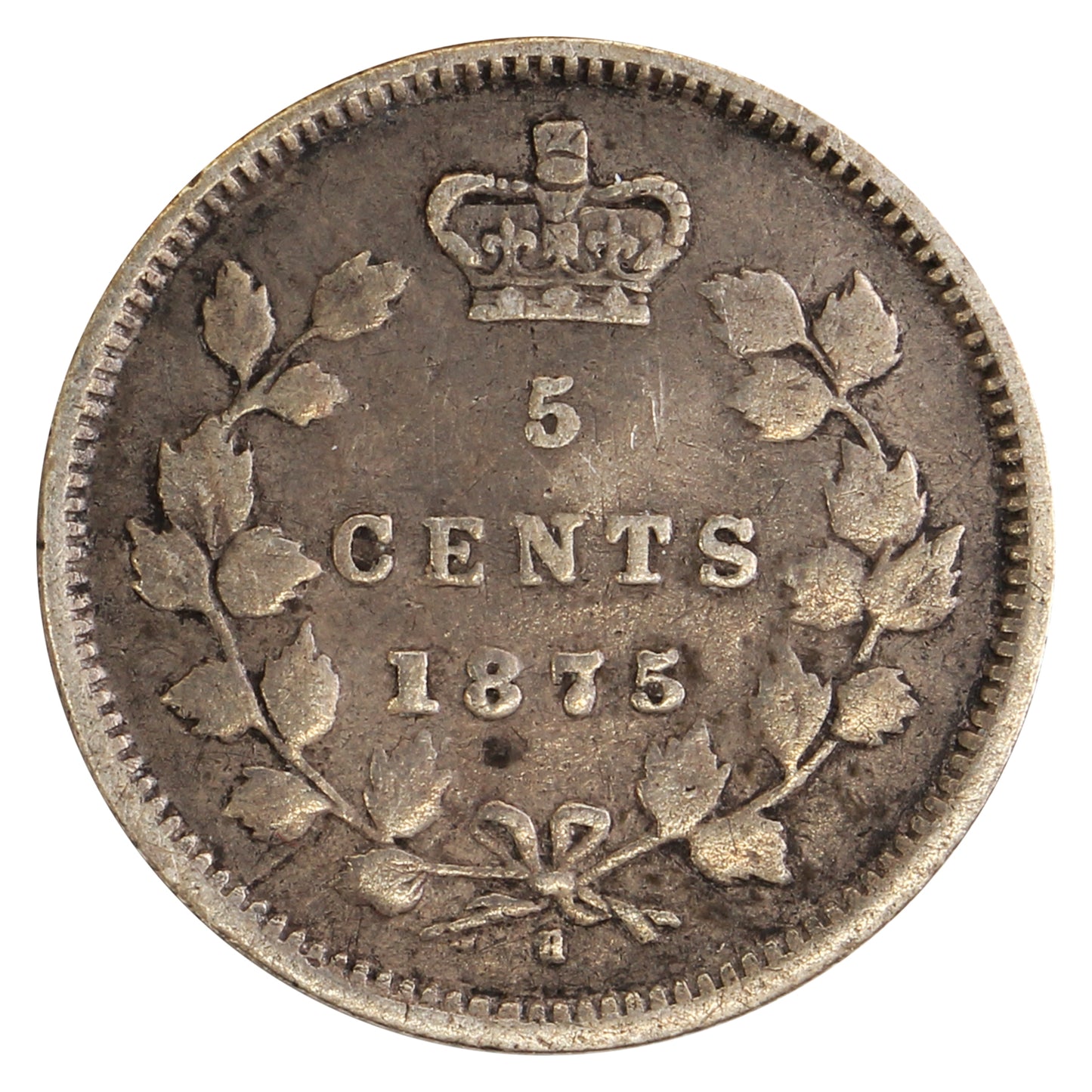 1875H Large Date Canada 5-cents Very Fine (VF20) $