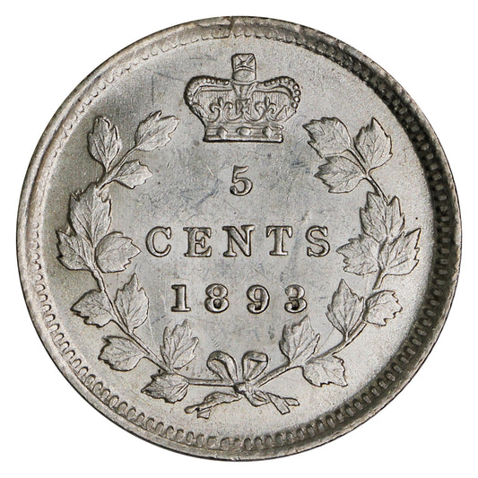 1893 Canada 5-cents Uncirculated (MS60) $