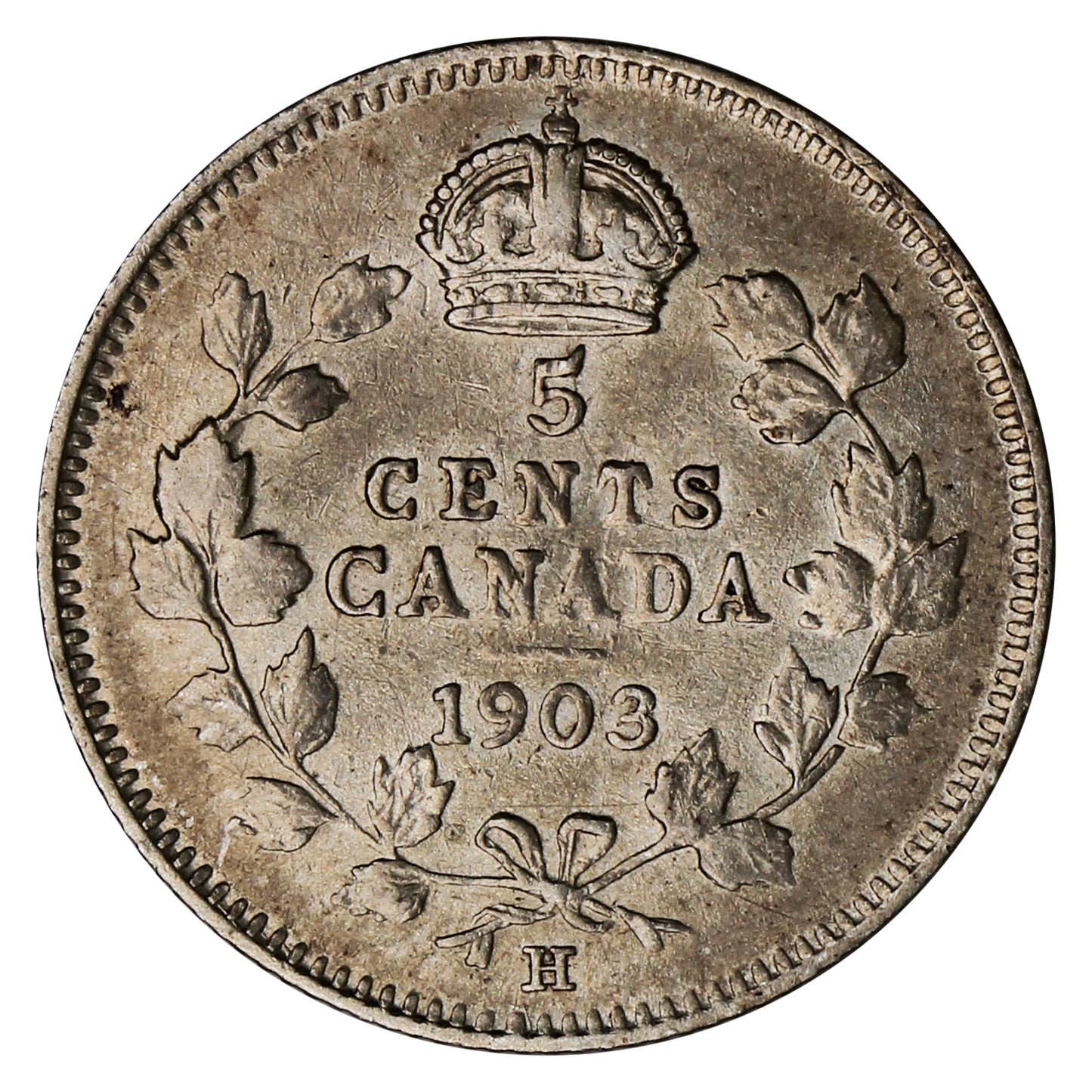 1903H Large H Canada 5-cents Extra Fine (EF40) $