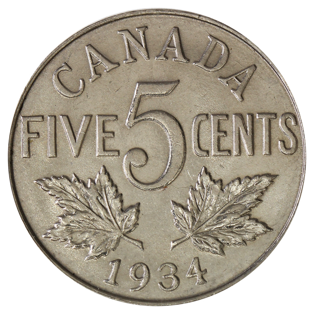 1934 Canada 5-cents Brilliant Uncirculated (MS63) $