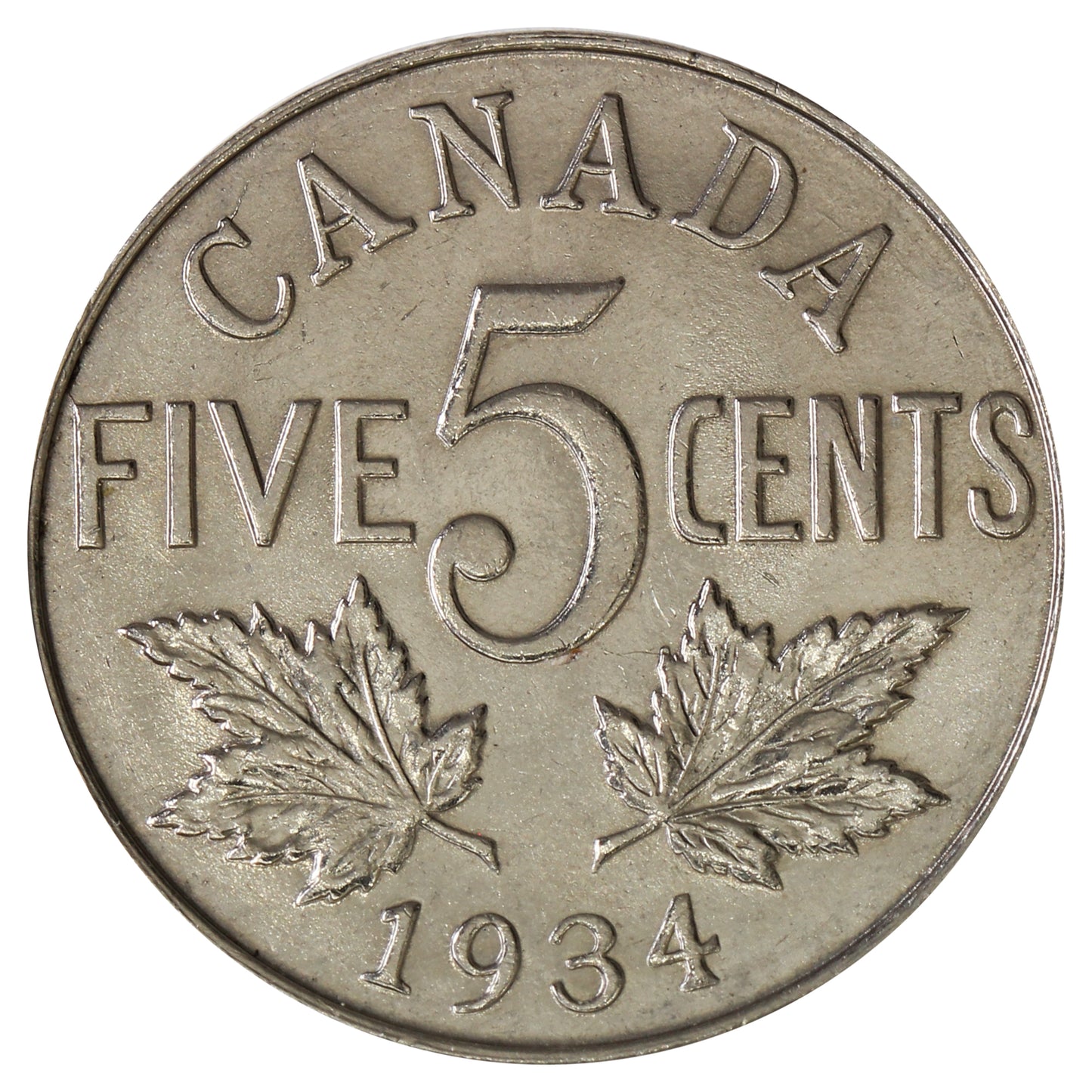 1934 Canada 5-cents Brilliant Uncirculated (MS63) $