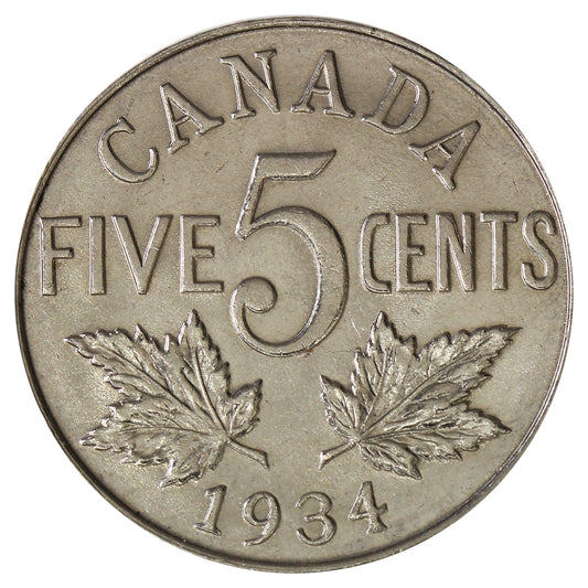 1934 Canada 5-cents Brilliant Uncirculated (MS63) $
