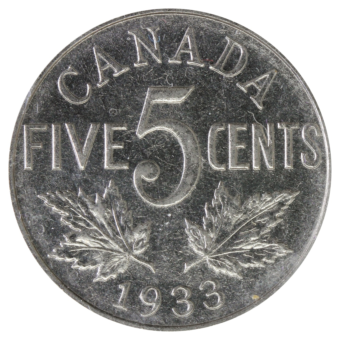 1933 Canada 5-cents ICCS Certified MS60