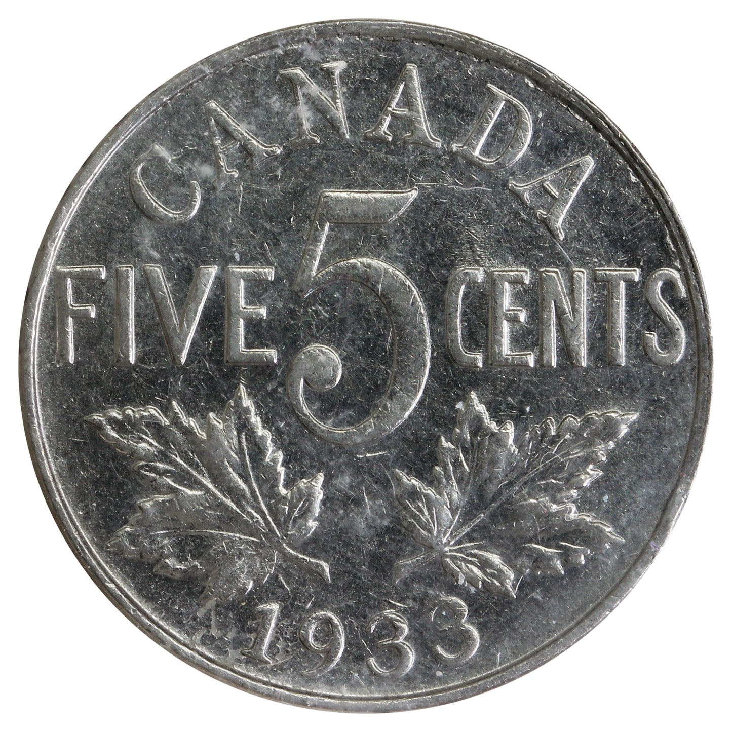1933 Canada 5-cents ICCS Certified EF40
