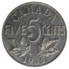 1934 Canada 5-cents ICCS Certified EF40