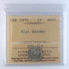 1870 Flat Border Canada 5-cents ICCS Certified AU55