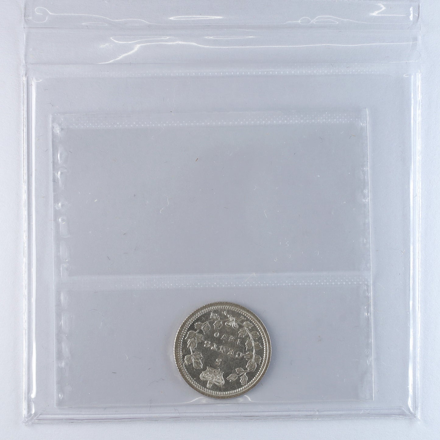 1870 Flat Border Canada 5-cents ICCS Certified AU55