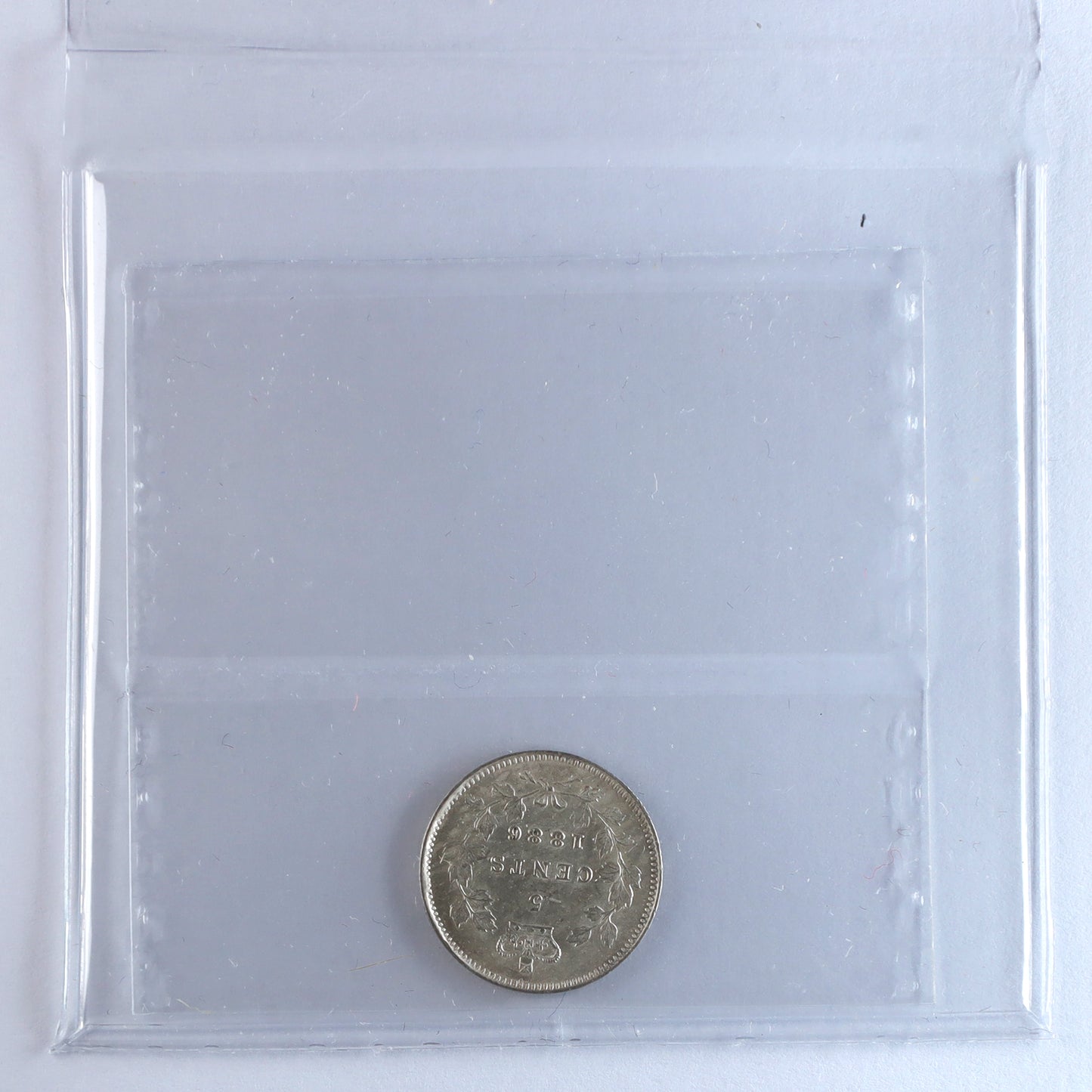 1886 Large 6 Canada 5-cents ICCS Certified AU50