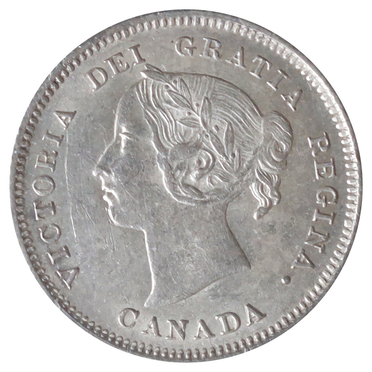 1886 Large 6 Canada 5-cents ICCS Certified AU50