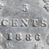 1886 Large 6 Canada 5-cents ICCS Certified AU50