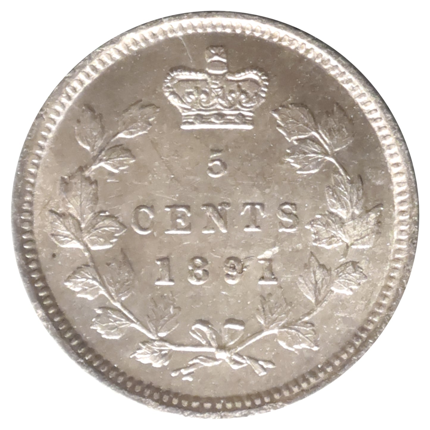 1891 Obv. 5 Canada 5-cents ICCS Certified MS63 (XIX 599)