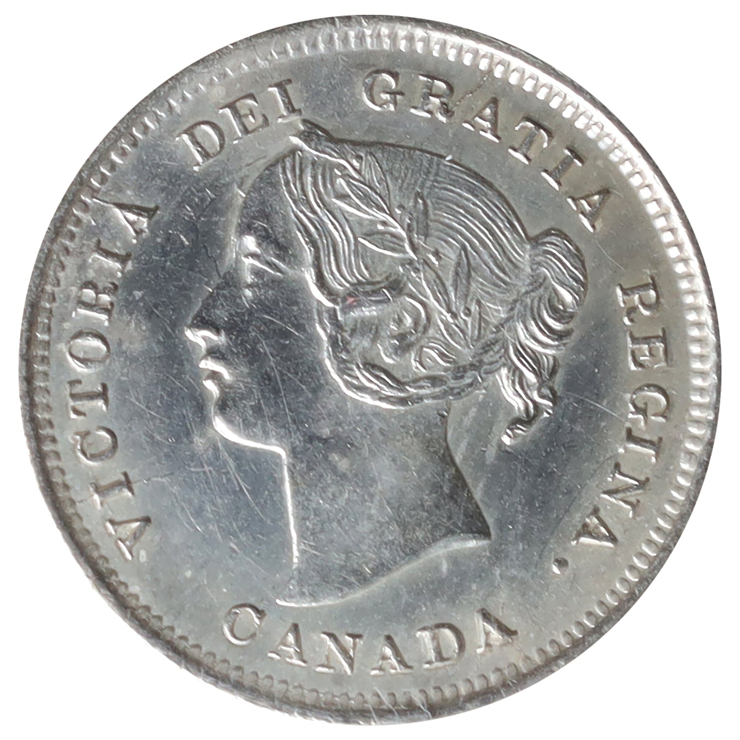 1892 Obv. 2 Canada 5-cents ICCS Certified AU55