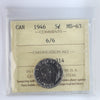 1946 6/6 Canada 5-cents ICCS Certified MS63