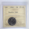 1962 Double 1962 Canada 5-cents ICCS Certified MS64