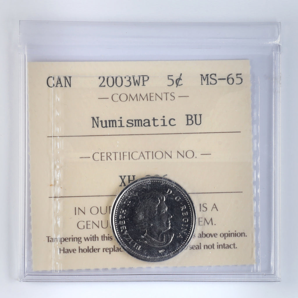 2003WP New Effigy Canada 5-cents ICCS Certified MS65 NBU