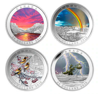 2015-2017 Canada $20 Silver Weather Phenomenon Series 4 Coin Set in Deluxe Case (No Tax)