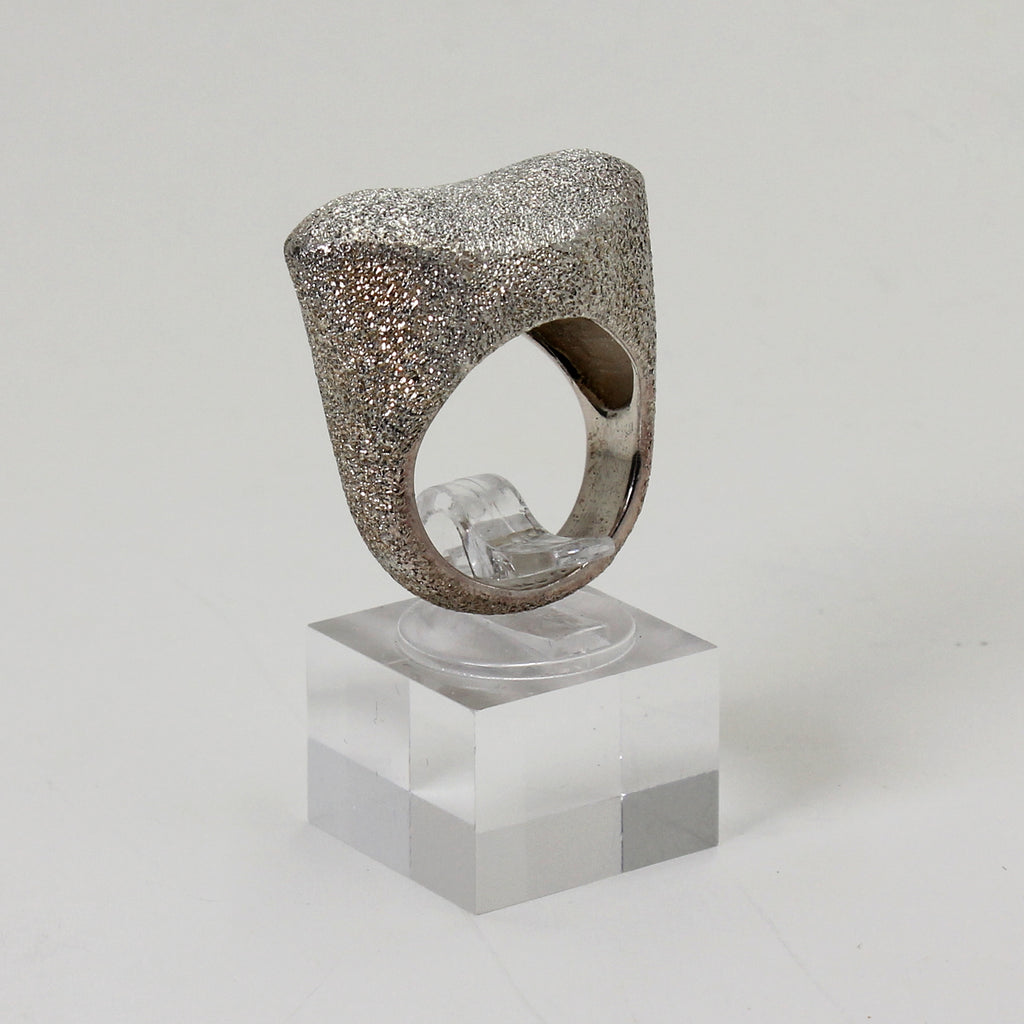 Sterling Silver Textured Statement Ring - 7