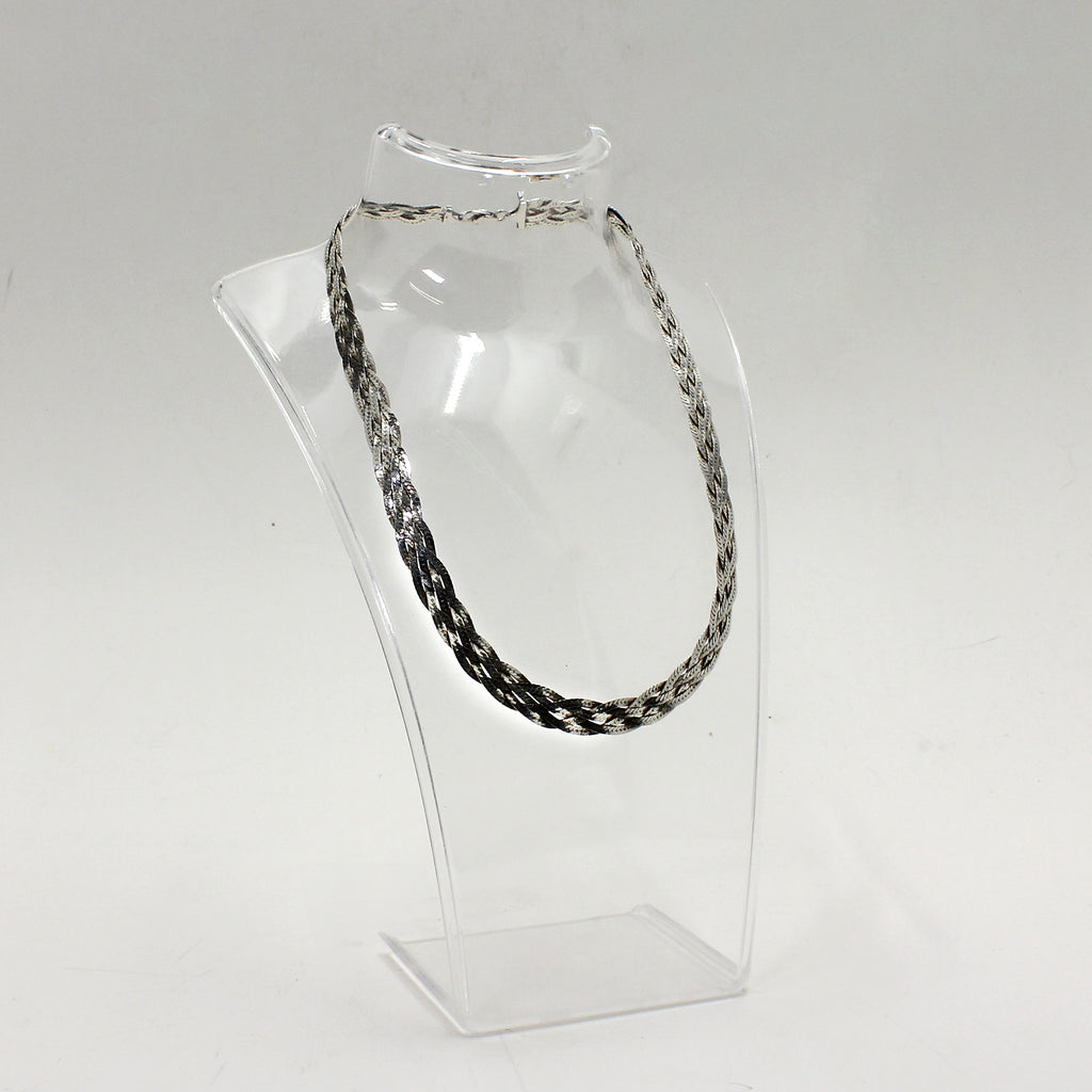 Sterling Silver Braided Necklace - 16"